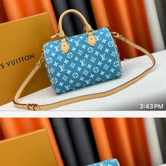 COPY - Louis Vuitton Blue Satchel - Picture 1 of 10